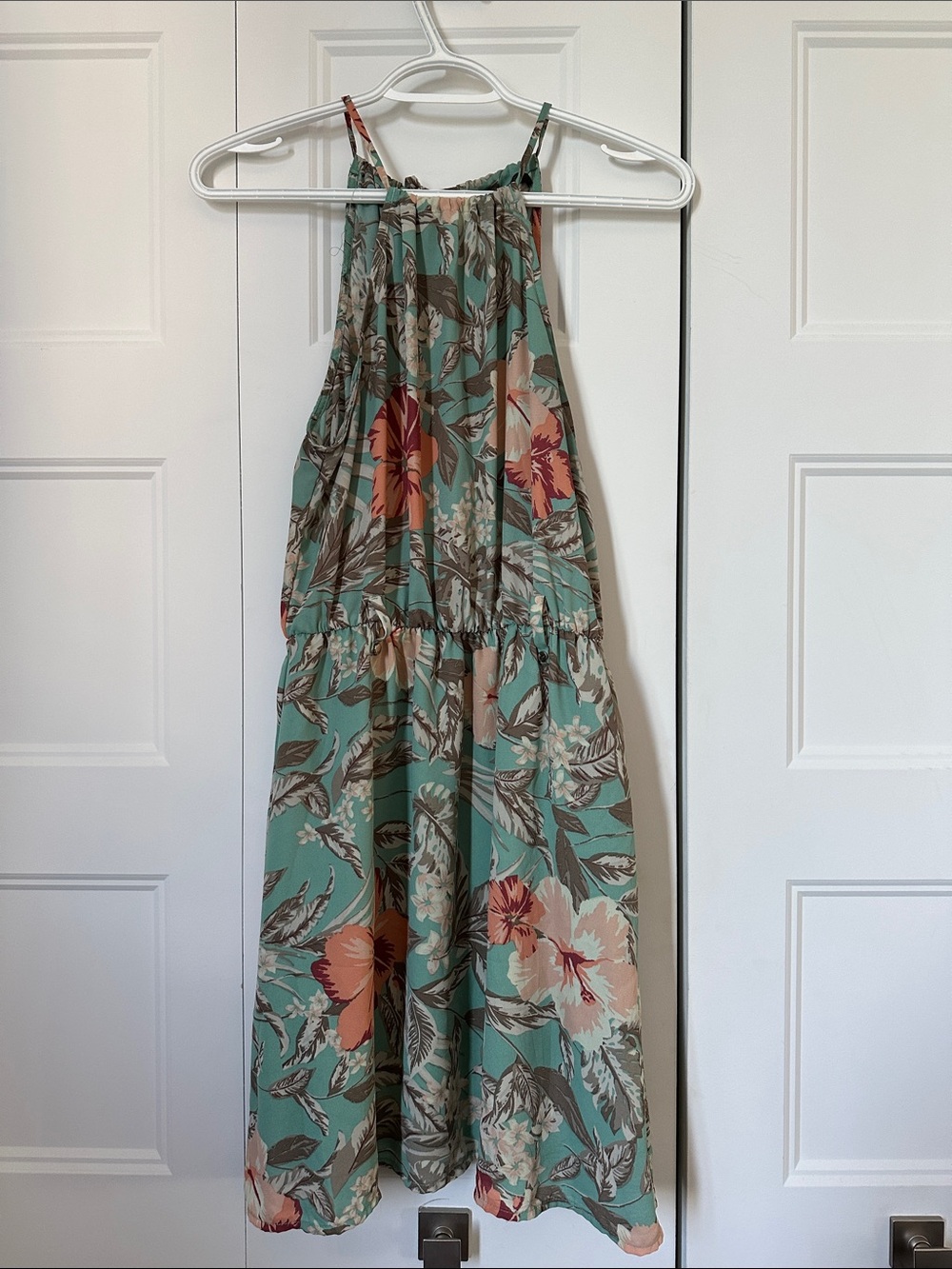 Dynamite Green Floral Halter Maxi Dress